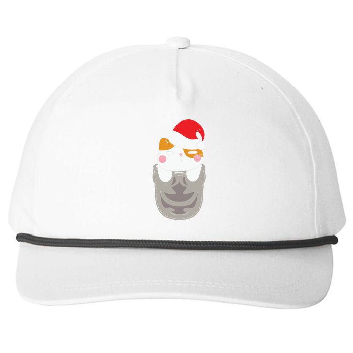 Cats In Christmas Sock Funny Cute Gift Snapback Five-Panel Rope Hat