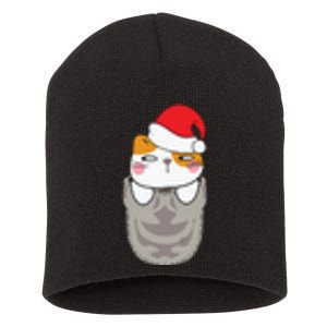 Cats In Christmas Sock Funny Cute Gift Short Acrylic Beanie