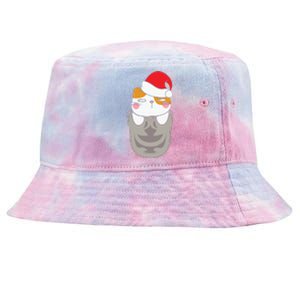 Cats In Christmas Sock Funny Cute Gift Tie-Dyed Bucket Hat