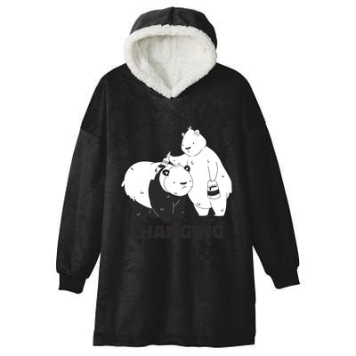 Climate Is Changing Polar Bear Hooded Wearable Blanket