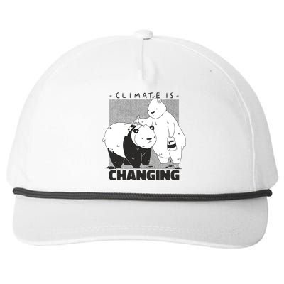 Climate Is Changing Polar Bear Snapback Five-Panel Rope Hat