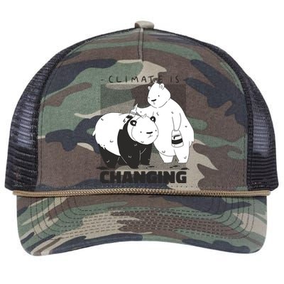 Climate Is Changing Polar Bear Retro Rope Trucker Hat Cap