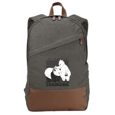 Climate Is Changing Polar Bear Cotton Canvas Backpack