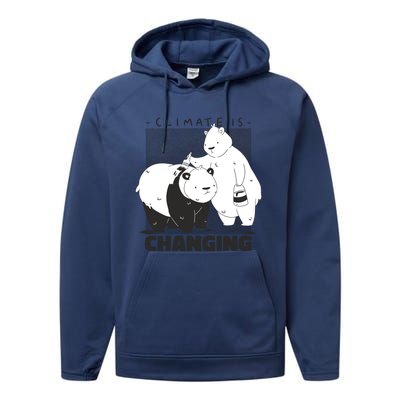 Climate Is Changing Polar Bear Performance Fleece Hoodie