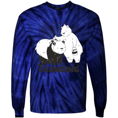 Climate Is Changing Polar Bear Tie-Dye Long Sleeve Shirt