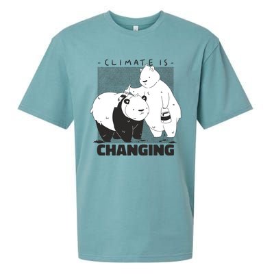 Climate Is Changing Polar Bear Sueded Cloud Jersey T-Shirt