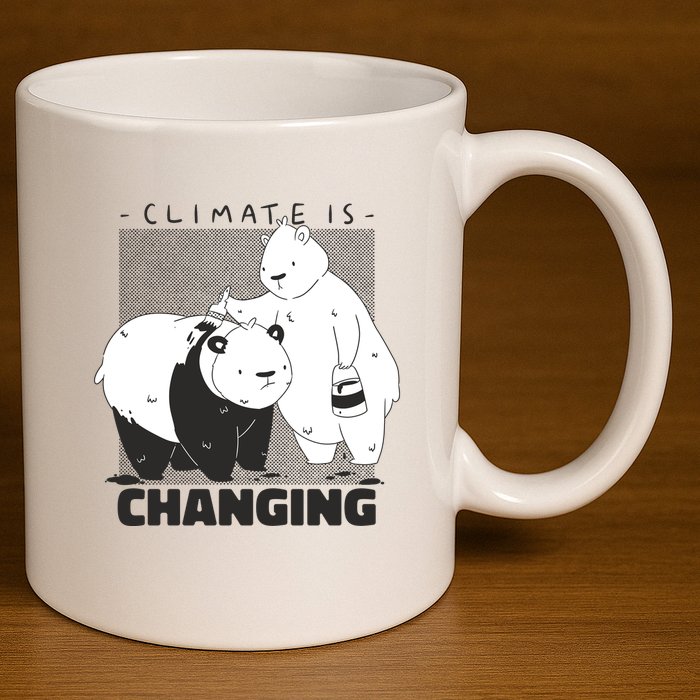 Climate Is Changing Polar Bear 11oz C Handle Ceramic Mug