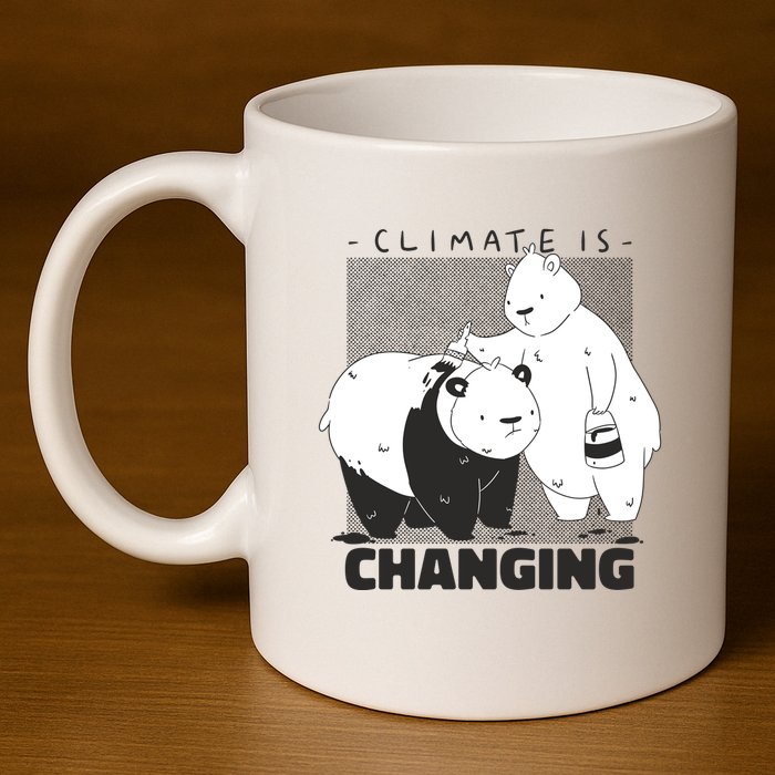 Climate Is Changing Polar Bear 11oz C Handle Ceramic Mug