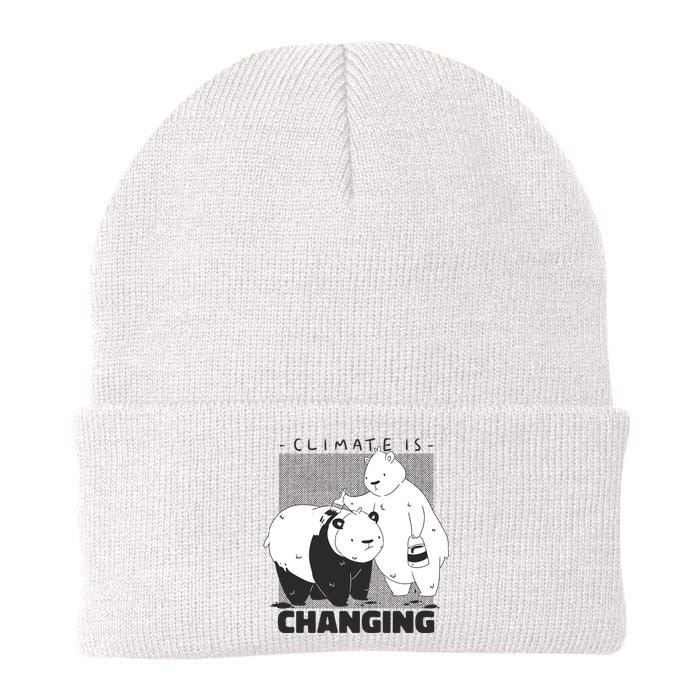 Climate Is Changing Polar Bear Knit Cap Winter Beanie