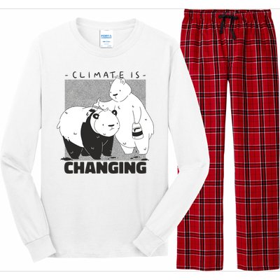 Climate Is Changing Polar Bear Long Sleeve Pajama Set