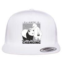 Climate Is Changing Polar Bear Flat Bill Trucker Hat