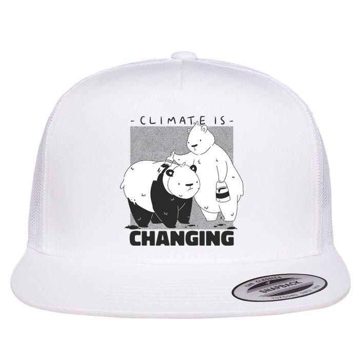 Climate Is Changing Polar Bear Flat Bill Trucker Hat