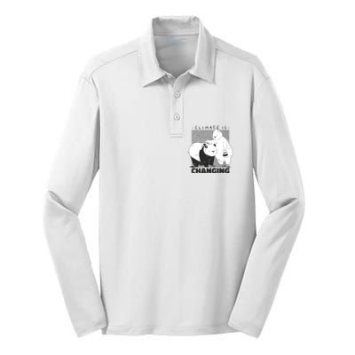 Climate Is Changing Polar Bear Silk Touch Performance Long Sleeve Polo