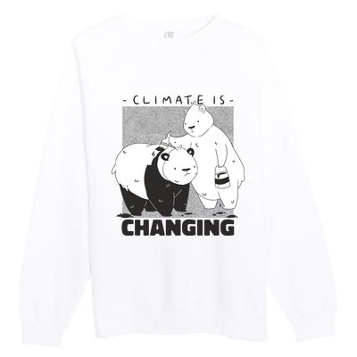 Climate Is Changing Polar Bear Premium Crewneck Sweatshirt