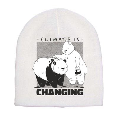 Climate Is Changing Polar Bear Short Acrylic Beanie