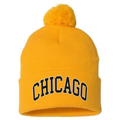 Chicago Illinois Pom Pom 12in Knit Beanie