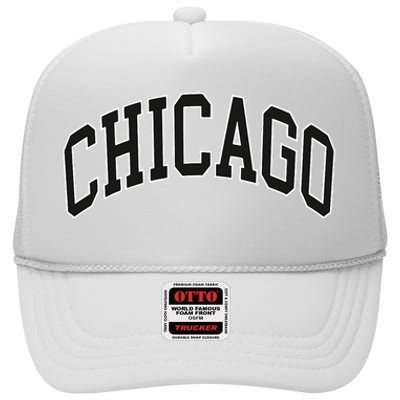 Chicago Illinois High Crown Mesh Back Trucker Hat