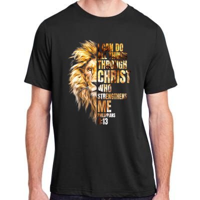 Christian I Can Do All Things Through Christ Lion Faith Adult ChromaSoft Performance T-Shirt