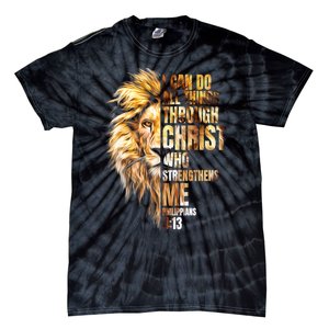 Christian I Can Do All Things Through Christ Lion Faith Tie-Dye T-Shirt