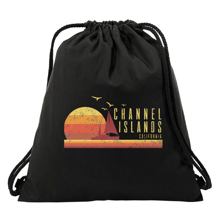 Channel Island California Drawstring Bag