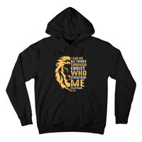 Christian I Can Do All Things Through Christ Lion Faith Hoodie