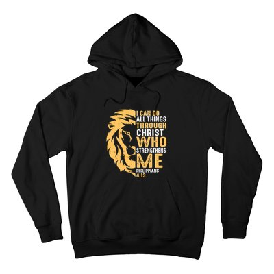 Christian I Can Do All Things Through Christ Lion Faith Hoodie