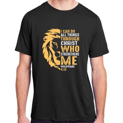 Christian I Can Do All Things Through Christ Lion Faith Adult ChromaSoft Performance T-Shirt