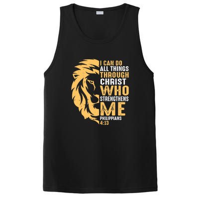 Christian I Can Do All Things Through Christ Lion Faith PosiCharge Competitor Tank