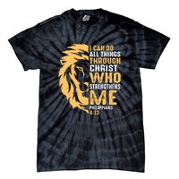 Christian I Can Do All Things Through Christ Lion Faith Tie-Dye T-Shirt