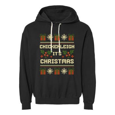 Chickenleigh ItS Christmas Funny Xmas Garment-Dyed Fleece Hoodie