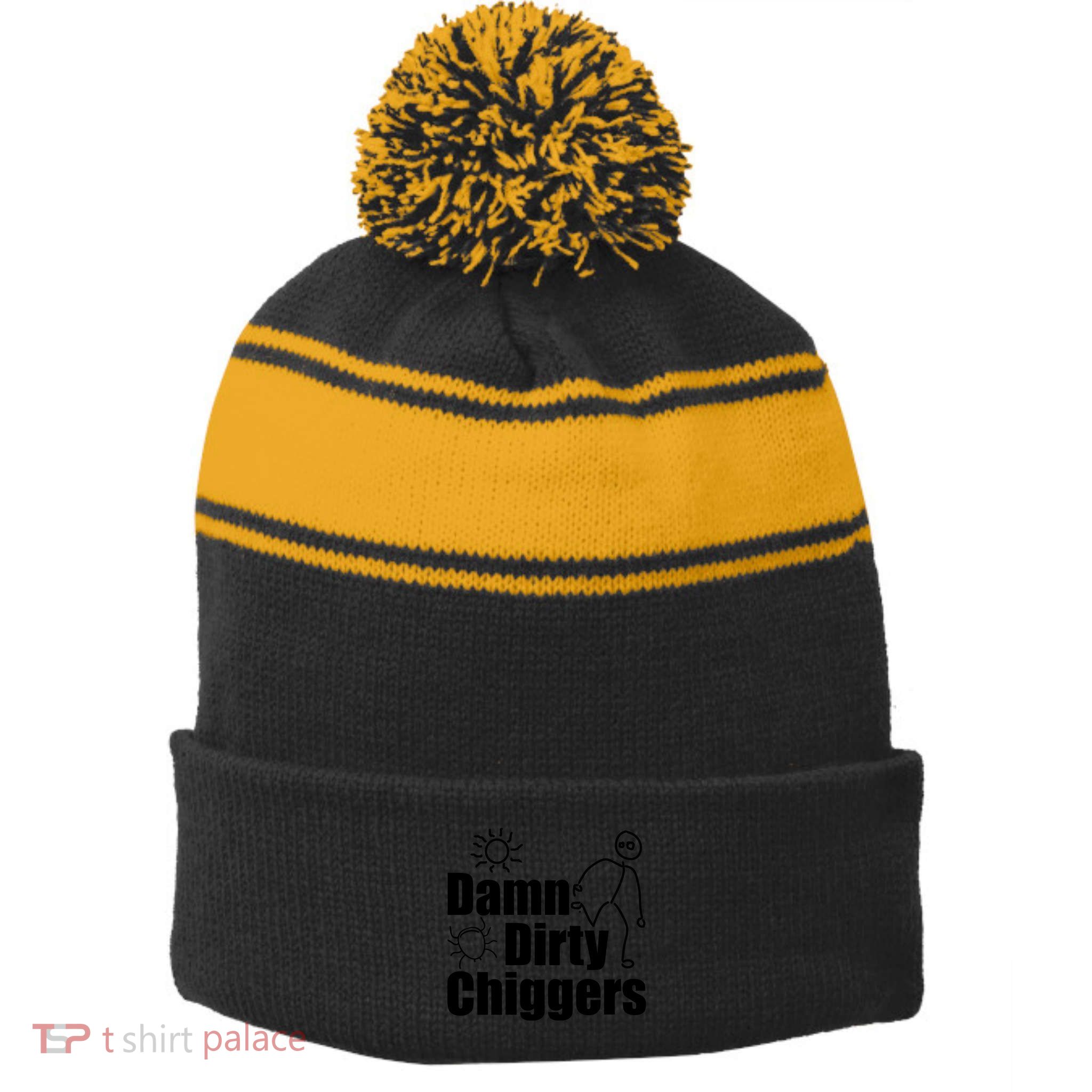 Chigger Itch Stripe Pom Pom Beanie