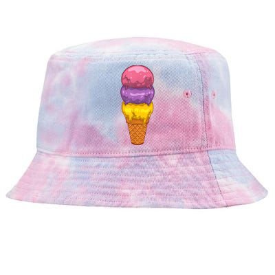 Cute Ice Cream Cone Art For Men Women Kids Ice Cream Lovers Tie-Dyed Bucket Hat