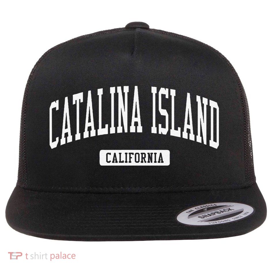 Catalina Island California Ca Vintage Athletic Sports Flatbill Hat