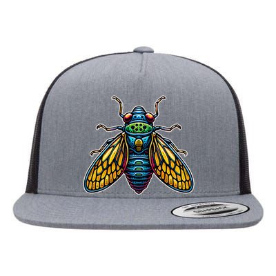 Cicadas Invasion Cool Designs 2024 Cicada Brood Xiii Insect Flat Bill Trucker Hat