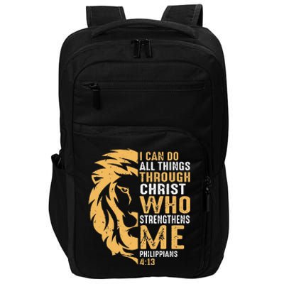 Christian I Can Do All Things Through Christ Lion Faith Impact Tech Backpack