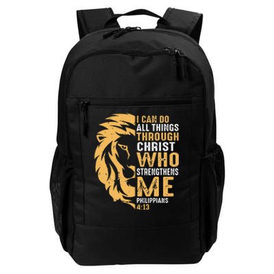 Christian I Can Do All Things Through Christ Lion Faith Daily Commute Backpack