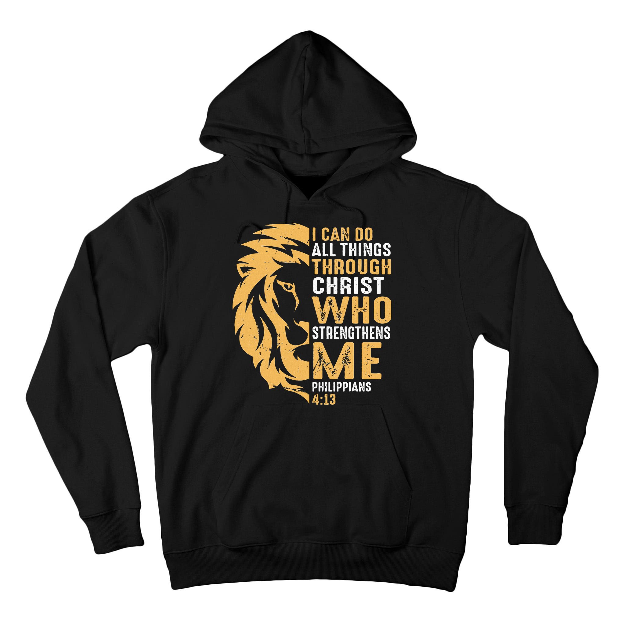 Christian I Can Do All Things Through Christ Lion Faith Tall Hoodie
