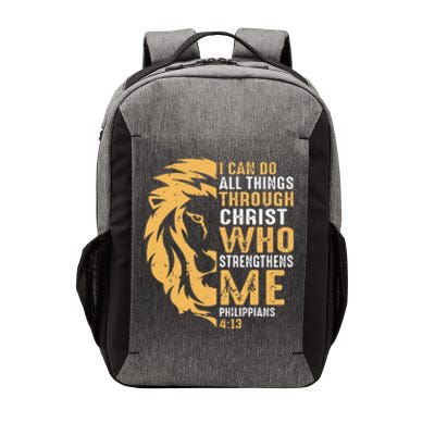 Christian I Can Do All Things Through Christ Lion Faith Vector Backpack