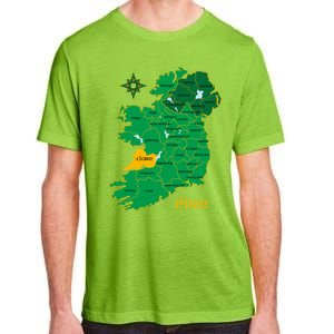 Clare Ireland County Map Eire Irish Travel Funny Gift Adult ChromaSoft Performance T-Shirt