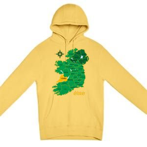 Clare Ireland County Map Eire Irish Travel Funny Gift Premium Pullover Hoodie