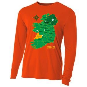 Clare Ireland County Map Eire Irish Travel Funny Gift Cooling Performance Long Sleeve Crew