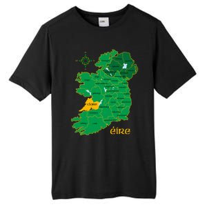 Clare Ireland County Map Eire Irish Travel Funny Gift Tall Fusion ChromaSoft Performance T-Shirt