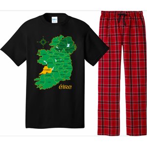 Clare Ireland County Map Eire Irish Travel Funny Gift Pajama Set