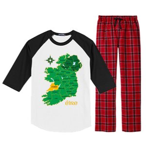 Clare Ireland County Map Eire Irish Travel Funny Gift Raglan Sleeve Pajama Set