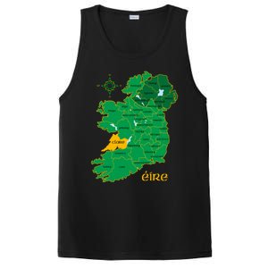 Clare Ireland County Map Eire Irish Travel Funny Gift PosiCharge Competitor Tank