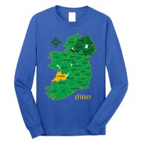 Clare Ireland County Map Eire Irish Travel Funny Gift Long Sleeve Shirt