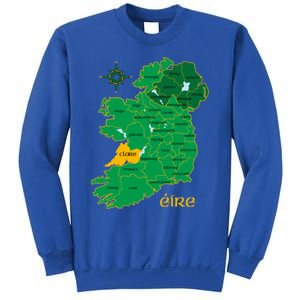 Clare Ireland County Map Eire Irish Travel Funny Gift Sweatshirt