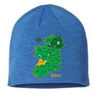 Clare Ireland County Map Eire Irish Travel Funny Gift Sustainable Beanie