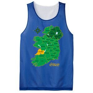 Clare Ireland County Map Eire Irish Travel Funny Gift Mesh Reversible Basketball Jersey Tank