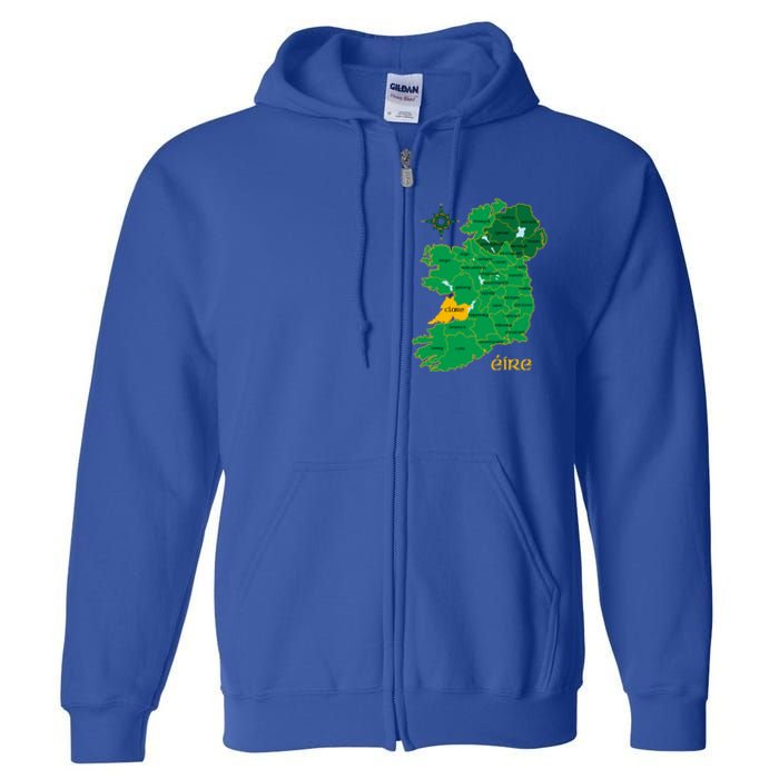 Clare Ireland County Map Eire Irish Travel Funny Gift Full Zip Hoodie